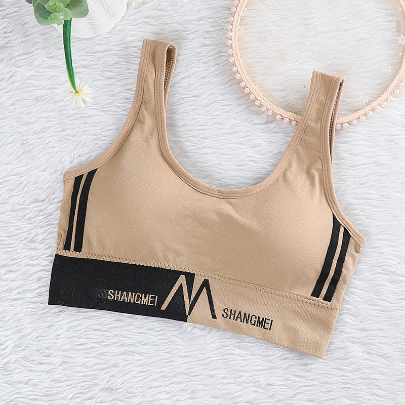 Korean Beautiful Back Sports Bra Girl Suit Gather Thick No Steel Ring Tube  Top Sexy Student Sports Breathable Underwear Suit