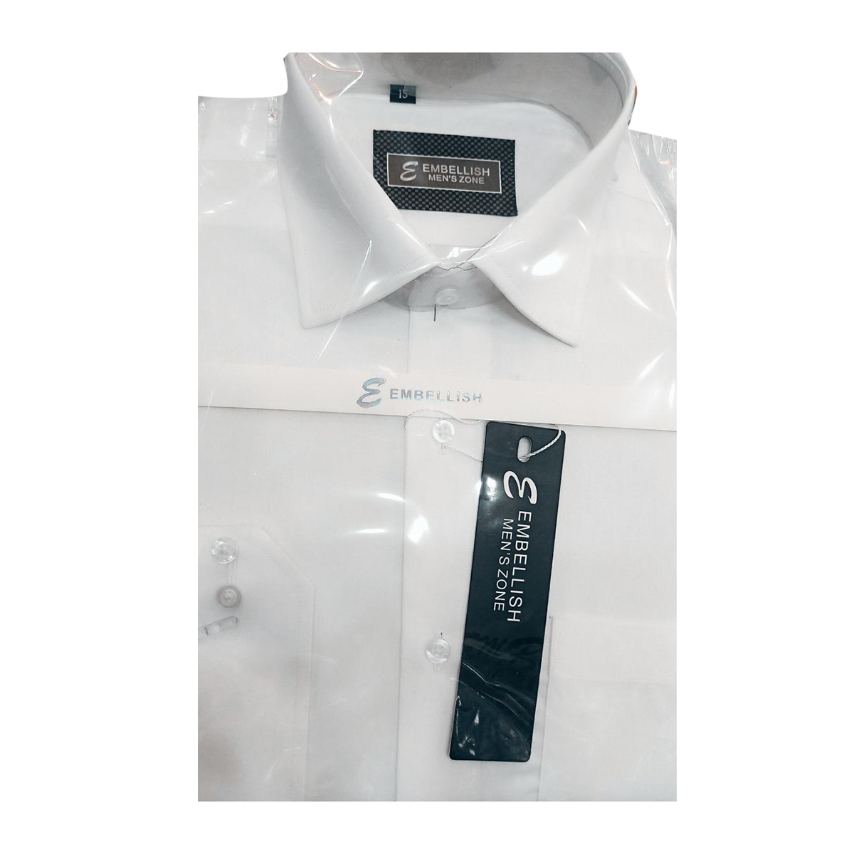 Embellish Plain White Formal Shirt For Men (Cotton) - Keep It Crisp And Stylish With A Plain White Formal Shirt