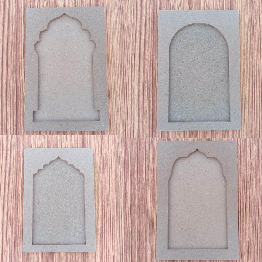 DIY MDF Jharokha Frame for Art and Craft Painting 8x12 inches Ideal for Professional and Personal Creative Projects.