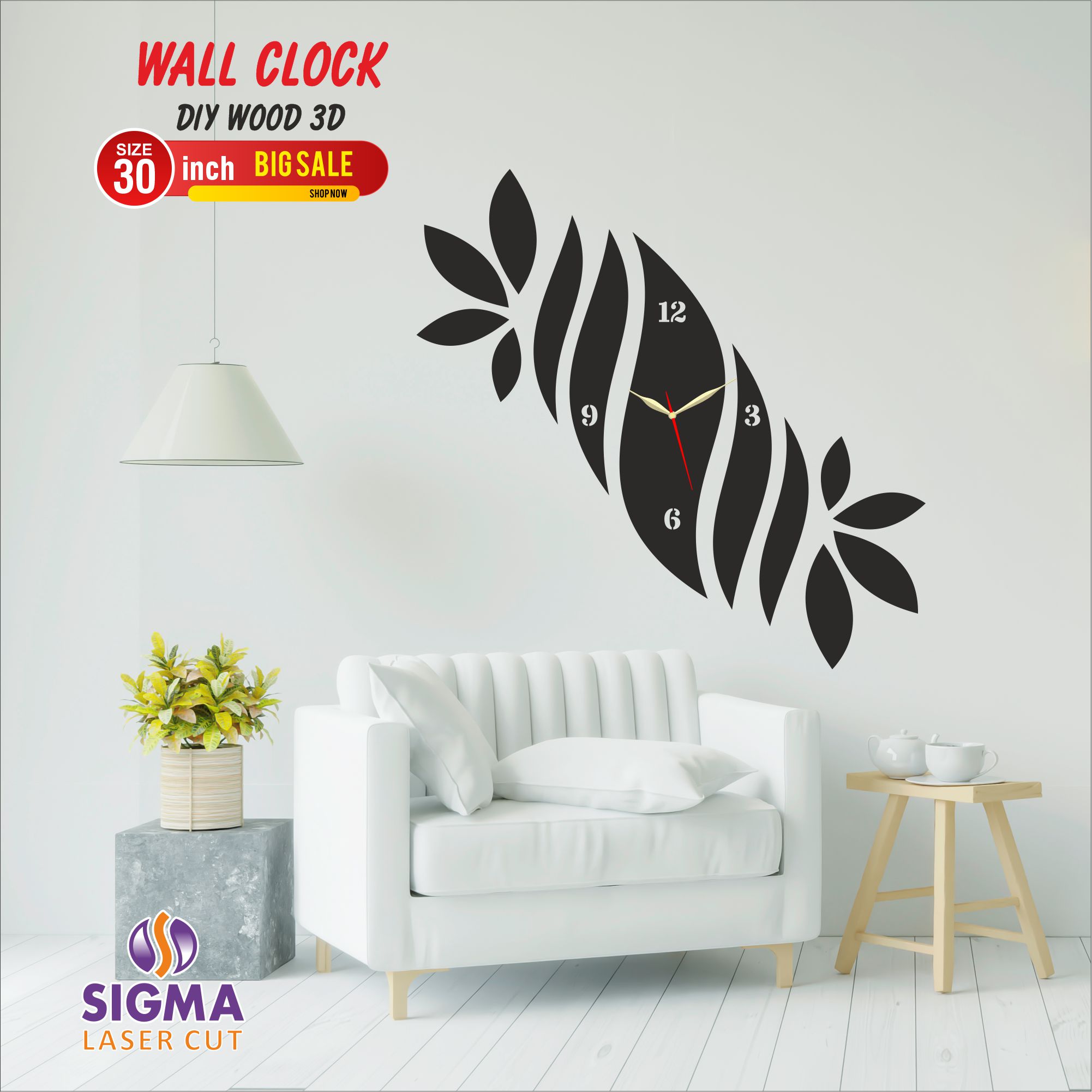 Wall Clocks Pink Hair Salon Tool Pattern Wall Clock Battery Operated