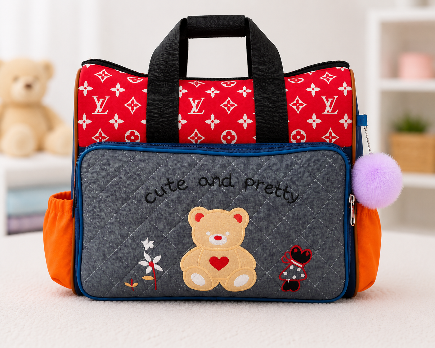 Baby Diaper Bag for Moms | Large Capacity Multi-Pocket Maternity Bag with Bottle Holder | Waterproof Travel Nappy Bag for Baby Essentials | Premium Multi-Pocket Baby Diaper Bag with Bottle Holder