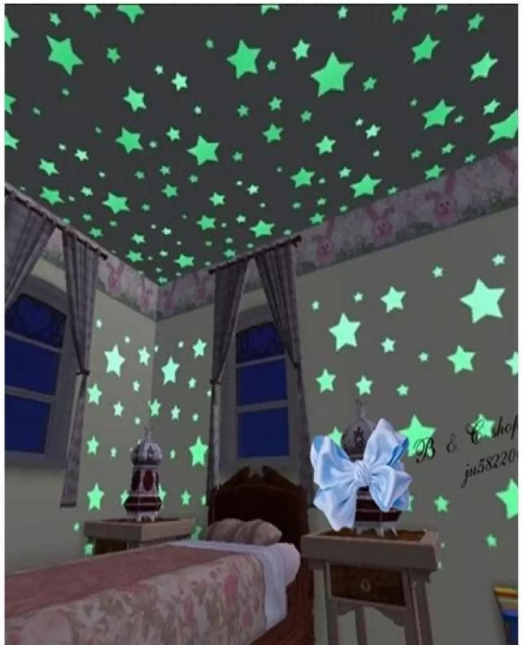 Pack of 100 3D Stars Glow In The Dark Wall Stickers Daraz.pk