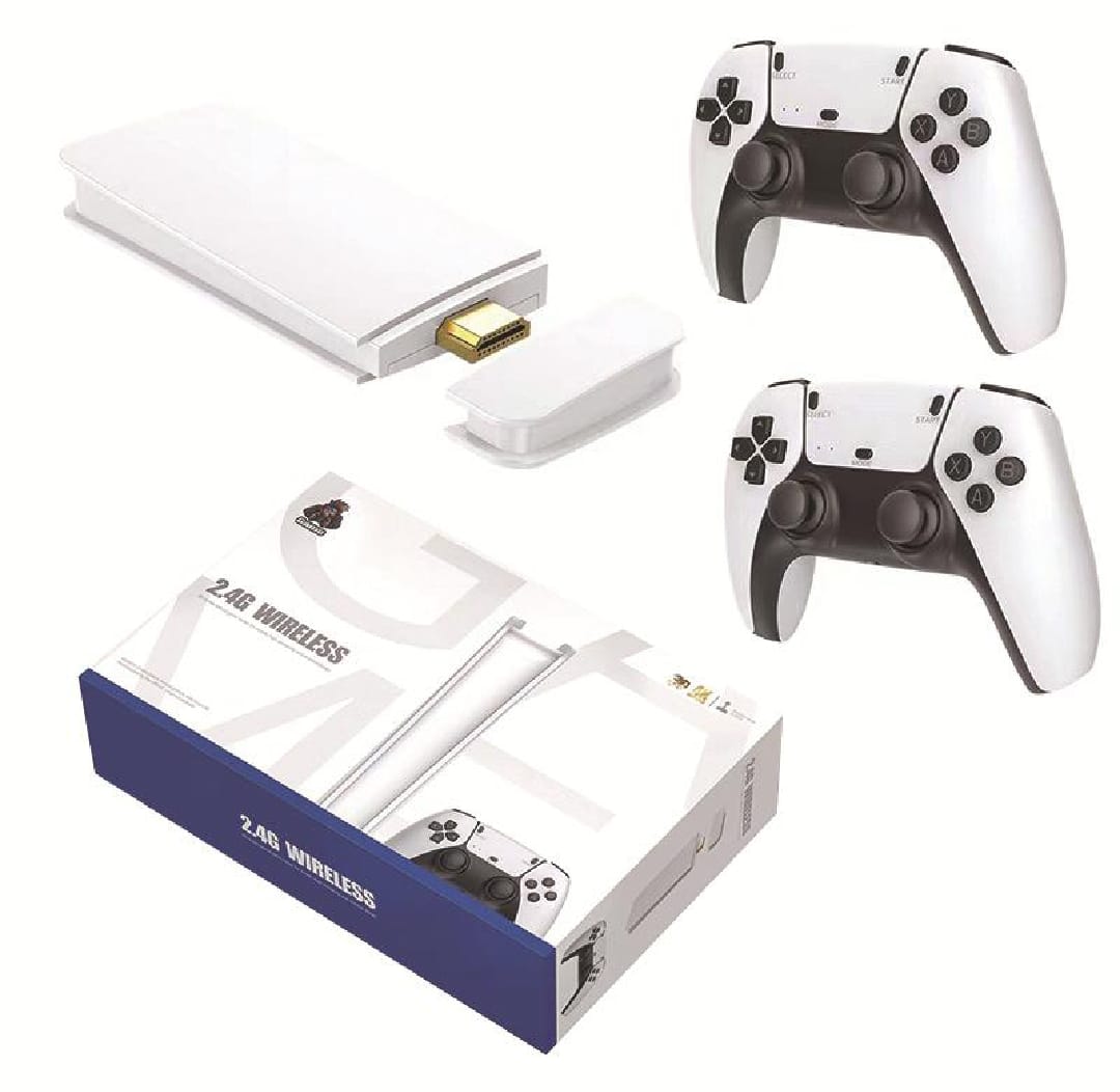 Video Game Console 2 Players With 32,000 Classic Built in Games / M15 - 2.4G Wireless Controller Gamepad - HDMI USB Stick 4K - 64GB Micro SD Card With HDMI Output For TV With 2 Wireless Controllers