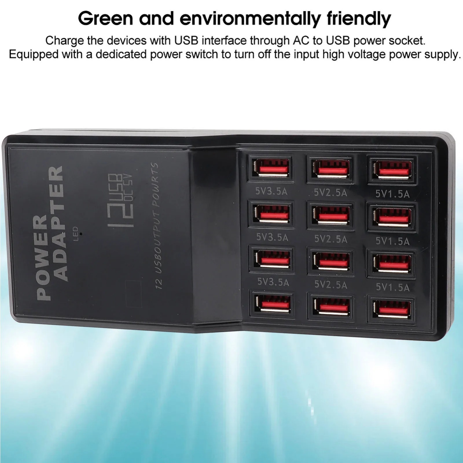 USB FAST CHARGER 12 PORT 12AMP