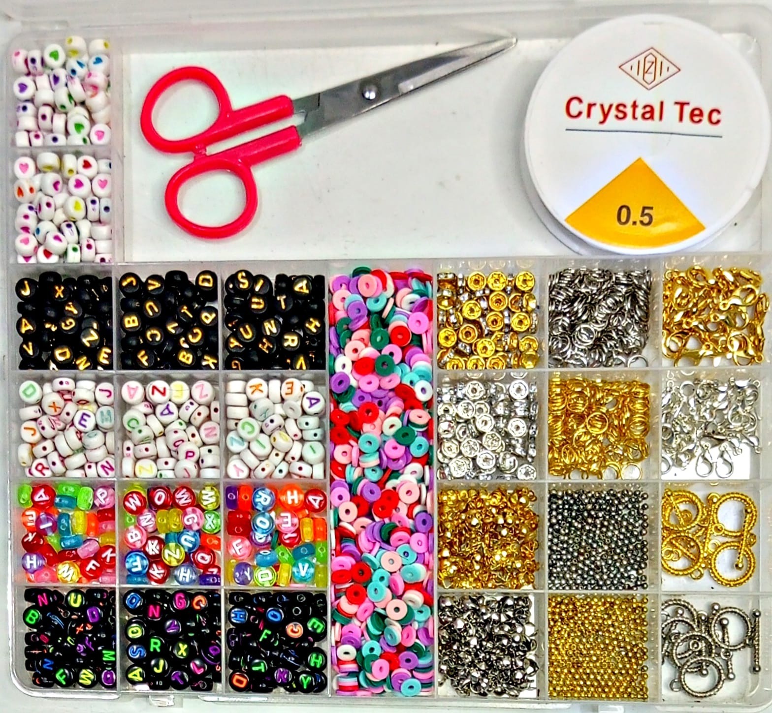Complete DIY Bracelet & Jewellery Making Kit for Girls | Magnetic Heart Charms + Jump Rings & Lobster Clasps | Alphabet Beads & Accessories Set with Big Storage Box | DIY Jewellery Making Beads Box | Art & Craft Kit for Kids & Teens (Multiple Kits Availab