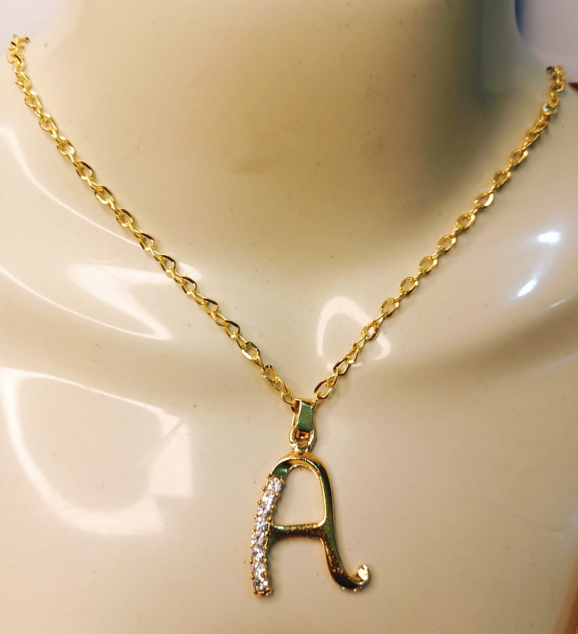 Alloy Golden Chain with A to Z Alphabet  Locket Necklace Pendants specially gift for Boys / Men / Girls / Women