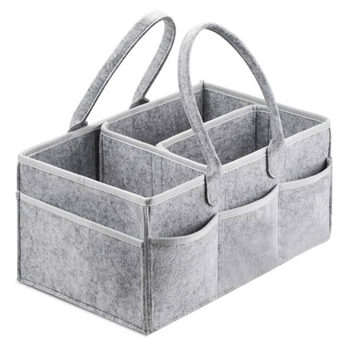 Baby Diaper Caddy Organizer - Portable Storage Basket - Essential Bag for Nursery, Changing Table and Car - Waterproof Liner Is Great for Storing Diapers, Bottles