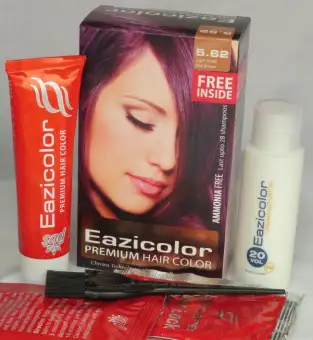 Eazicolor Premium Hair Color Light Red Violet Brown 5 62