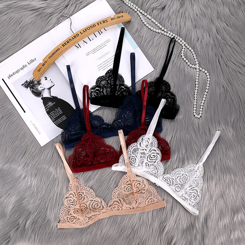 Women's Thin Bra Without Chest Pad Fashion Lace Lingerie Cutout Back Buckle  Tube Top Women's Underwear Summer Clothes