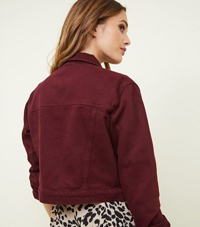 Winter Fashion Maroon Denim Jacket For 