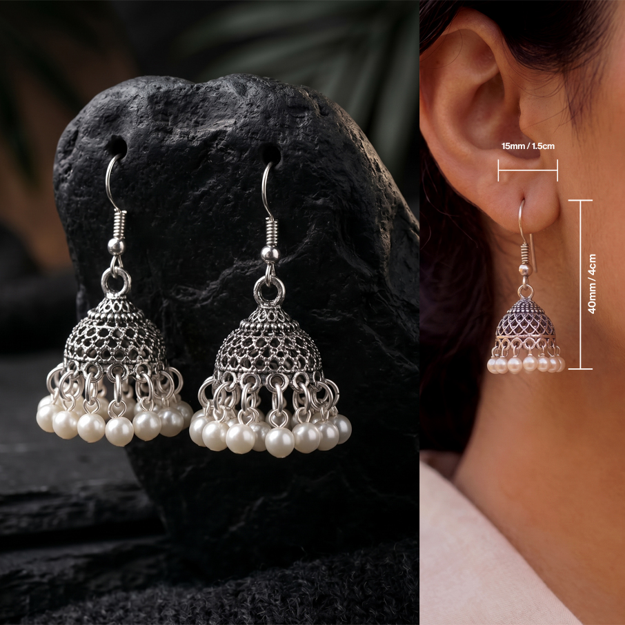 Arabic Hoop Earrings with Textured Ball Charm for Women & Girls | Bangle Rings Stylish & Trendy Jewelry Gifts | Perfect for Everyday & Party Wear