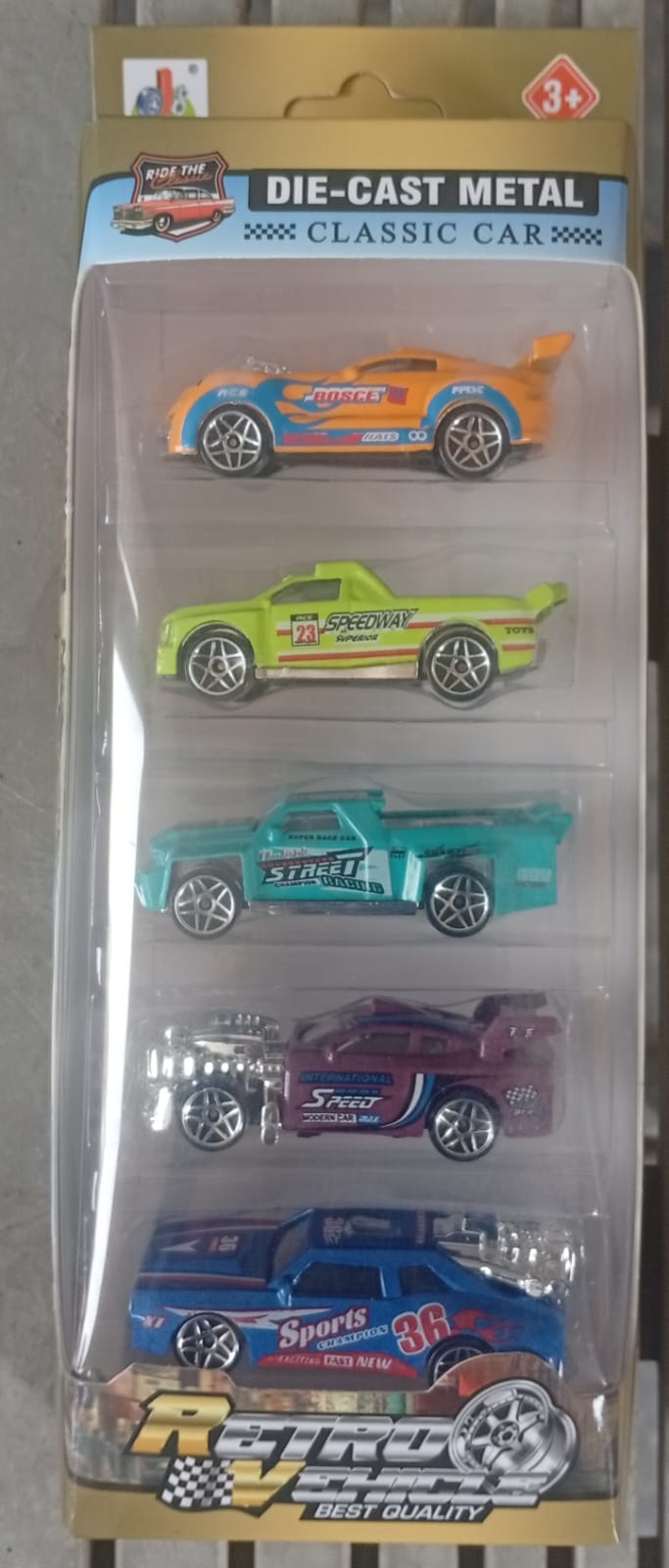 Pack of 5 Premium Metal Diecast Cars Hotwheels – 1:64 Alloy Mini Toy Vehicles for Kids & Collectors