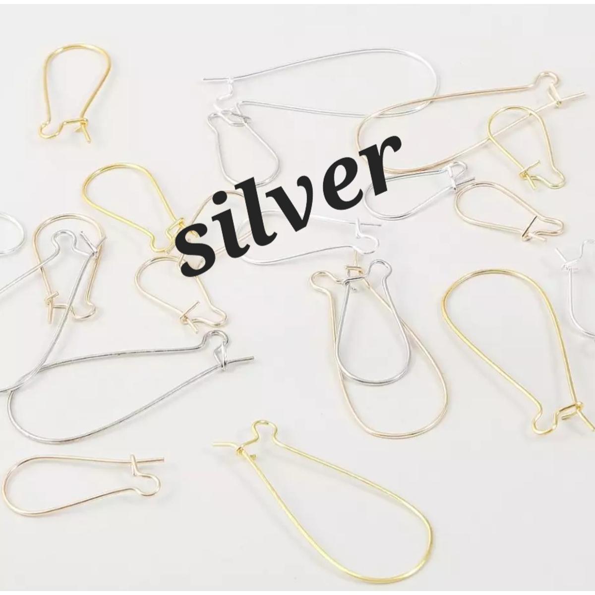 5pairs Earring Components Earring Base Jewelry Findings Making Silver Plated 11mm( 3/8 ) x 24mm