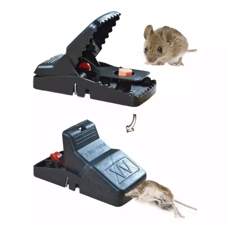 Reusable Mouse Trap with Gloves Indoor and Outdoor (Pack of 6,8 and 12)  Safe Mouse Trap Easy to Clean and Setup Bait reacting Quickly, Reusable and