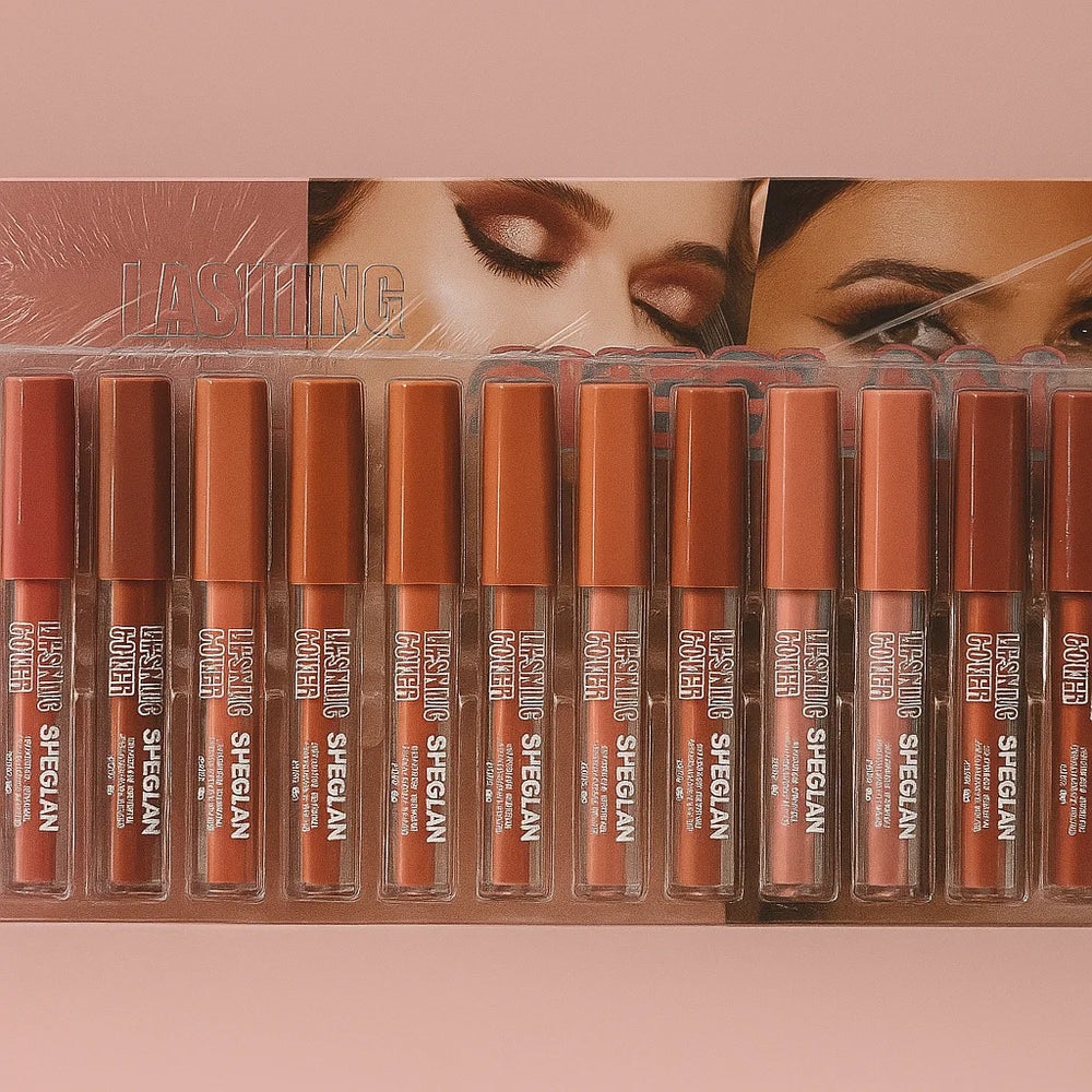 12 pcs Nude Matte Liquid Lipstick Set | Long Lasting Smudge-Proof Lip Colors | Full Collection for Daily & Party Makeup