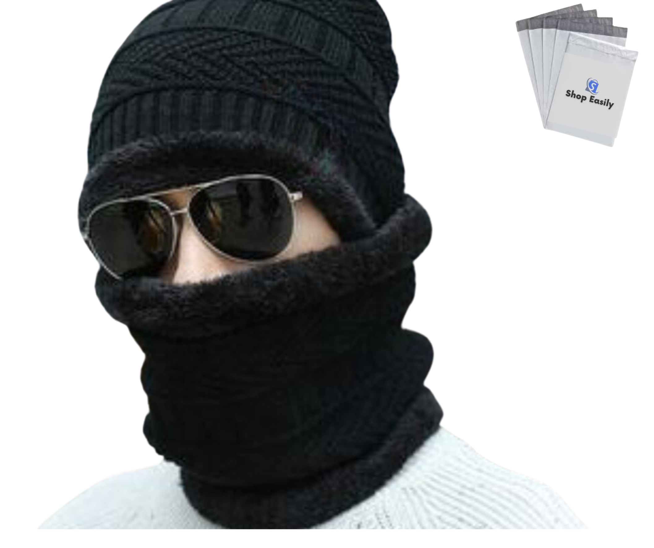 SHOP EASILY caps for men cap winter cap and neck fleece benie cap warm cap garam hot