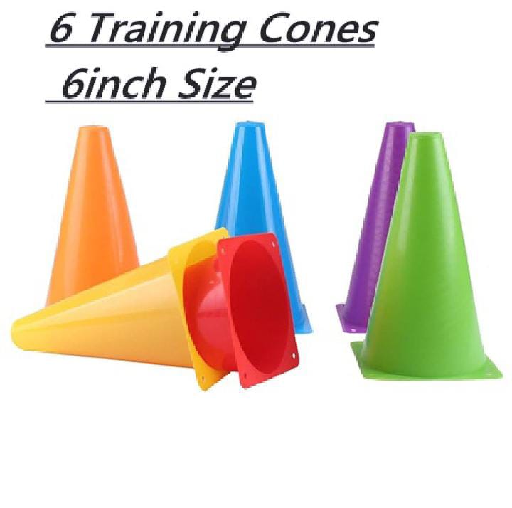 Pack of 6 Agility Marker Cones Soccer,Football, Cricket Sports Training, Traffic Cone (Multicolor)