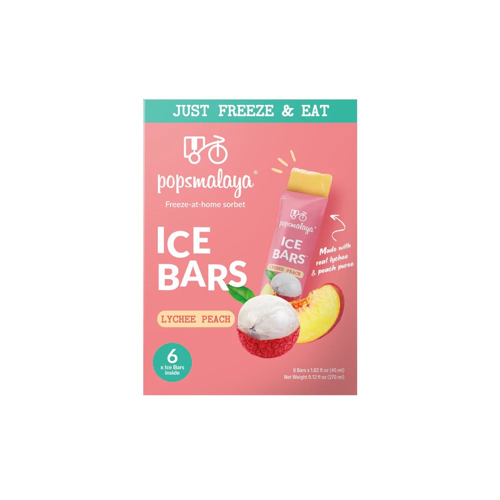 Pops Malaya Ice Bars Lychee Peach 6 x 45ml ( 270ml ) Box | Daraz.pk