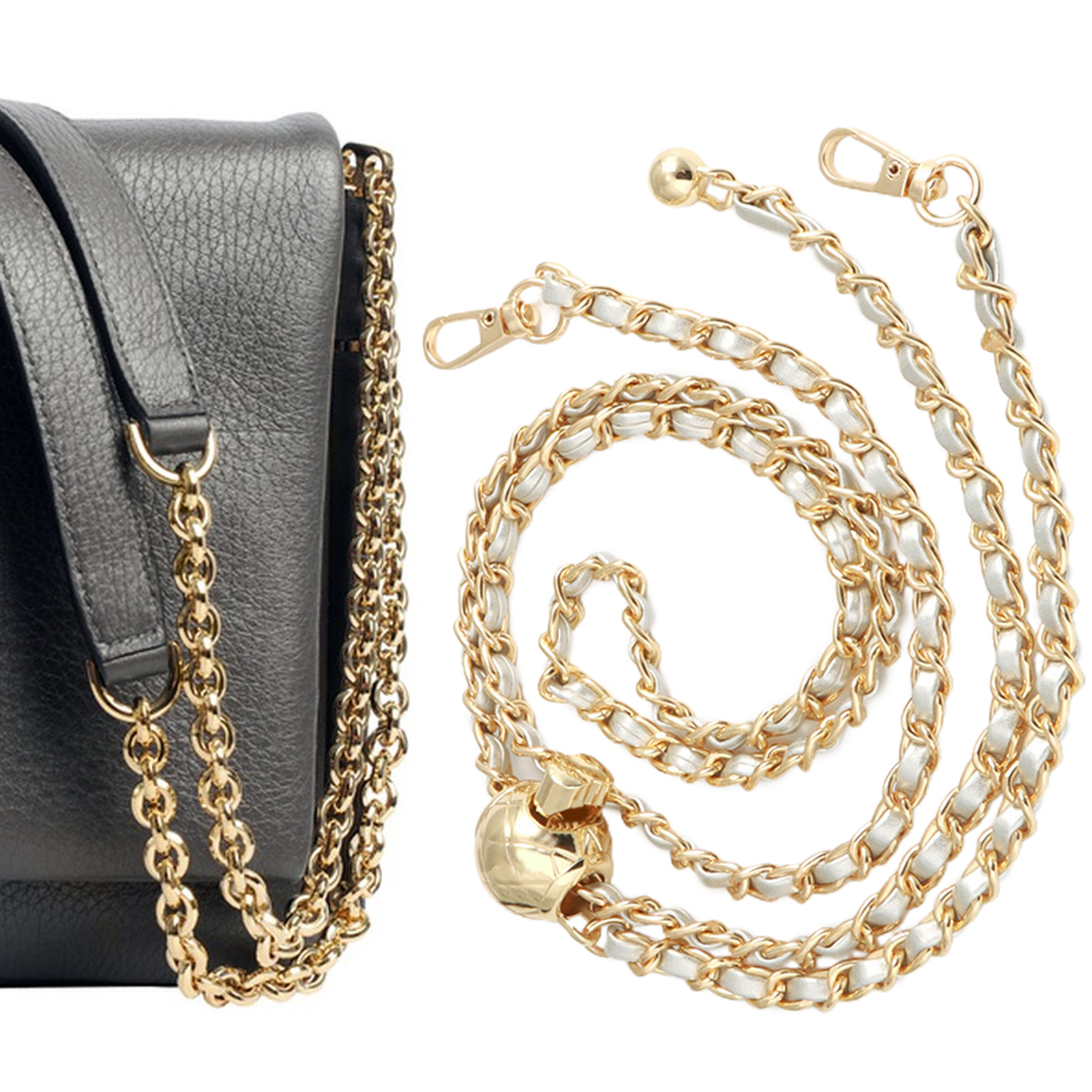 Gold chain strap 2024 for crossbody bag