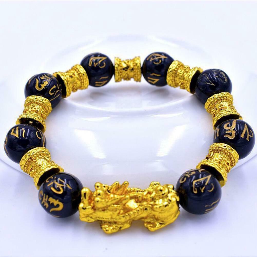 feng shui obsidian stone beads bracelet