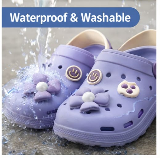 Elegant Floral Graphic Clogs for Girls, Casual Fashion Mules with Flower Embellishments