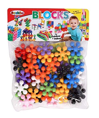Star building Blocks Interlocking Blocks Educational, Construction Blocks for Kids Colorful Star Building Blocks Toys for Kids in Transparent Bag Instructions Sheet Inside - 3 + Years Star Blocks