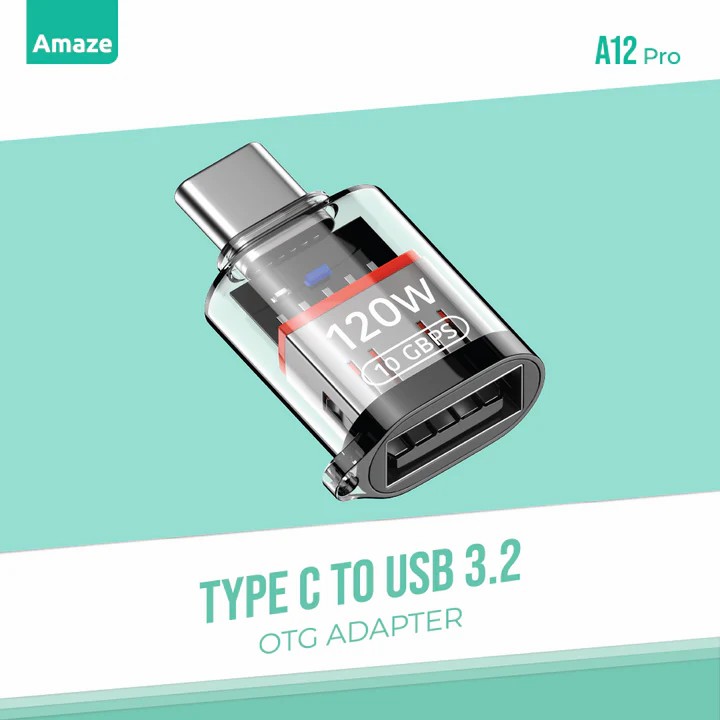 Amaze A12 Pro TYPE-C TO USB 3.2 OTG Connector Adapter 120W Charging Support and 10GBPS Data Transfer Rate 6 beb4064f1abaff5a365a9c1db59e77b3