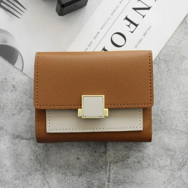 Premium PU Leather Compact Trifold Purse for Women - Lightweight Multi-Cardholder Wallet with Cash Compartment