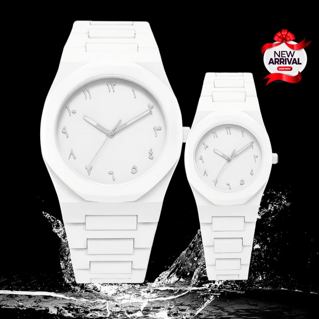 Aura Couple Watch Aura Black Watch Aura White Watch Aura Arabic Dial Watch Aura Matching Watch Set Aura Butterfly Lock Watch Stylish Aura Watch Couple Watch Set His And Her Watch Arabic Number Watch Black And White Couple Watch Luxury Aura Watch Modern