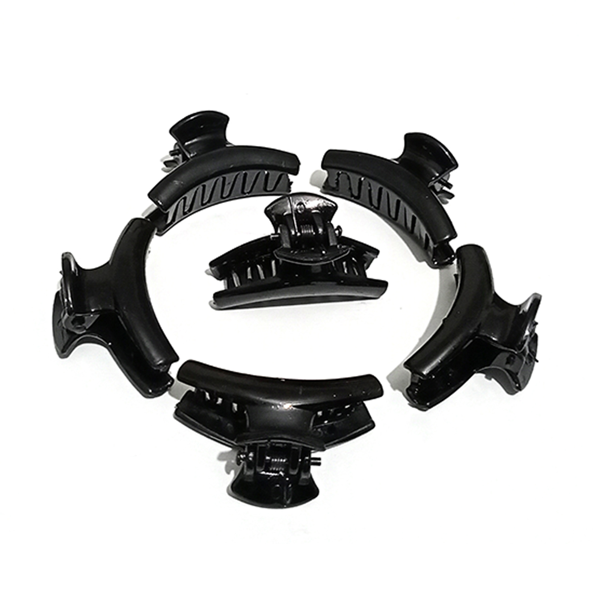 Pack of 6 Black Hair Catcher Jaw Clips for Women & Girls, High-Quality Plastic, Strong Grip, Easy to Use