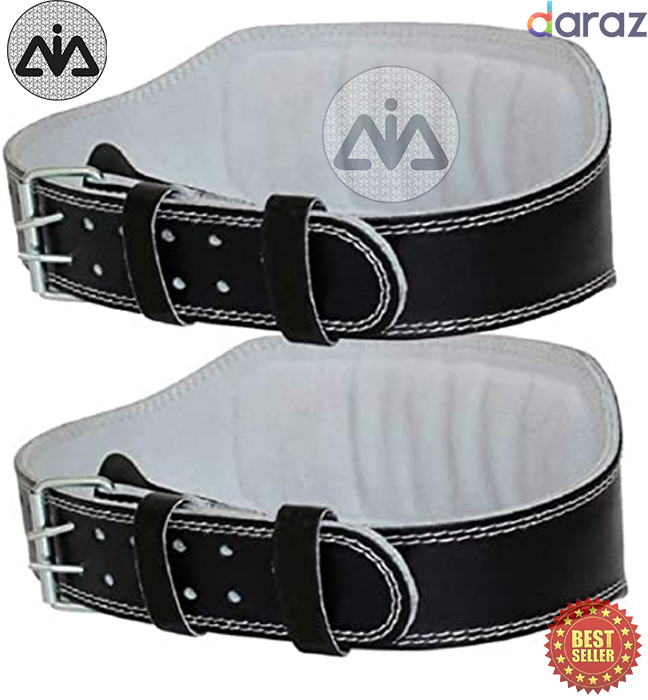 Fitness Weight Lifting Belt (4 Inches Wide) - Comfortable & Durable Pre Broken-in Genuine Leather - Great Lower Back & Lumbar Support for Squats, Deadlifts, Gym Workouts - for Men & Women