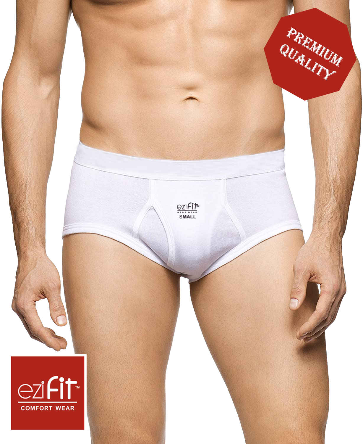 EziFit Pure Combed Cotton Fabric Underwear Briefs  For Men (Pack of SIX 6)