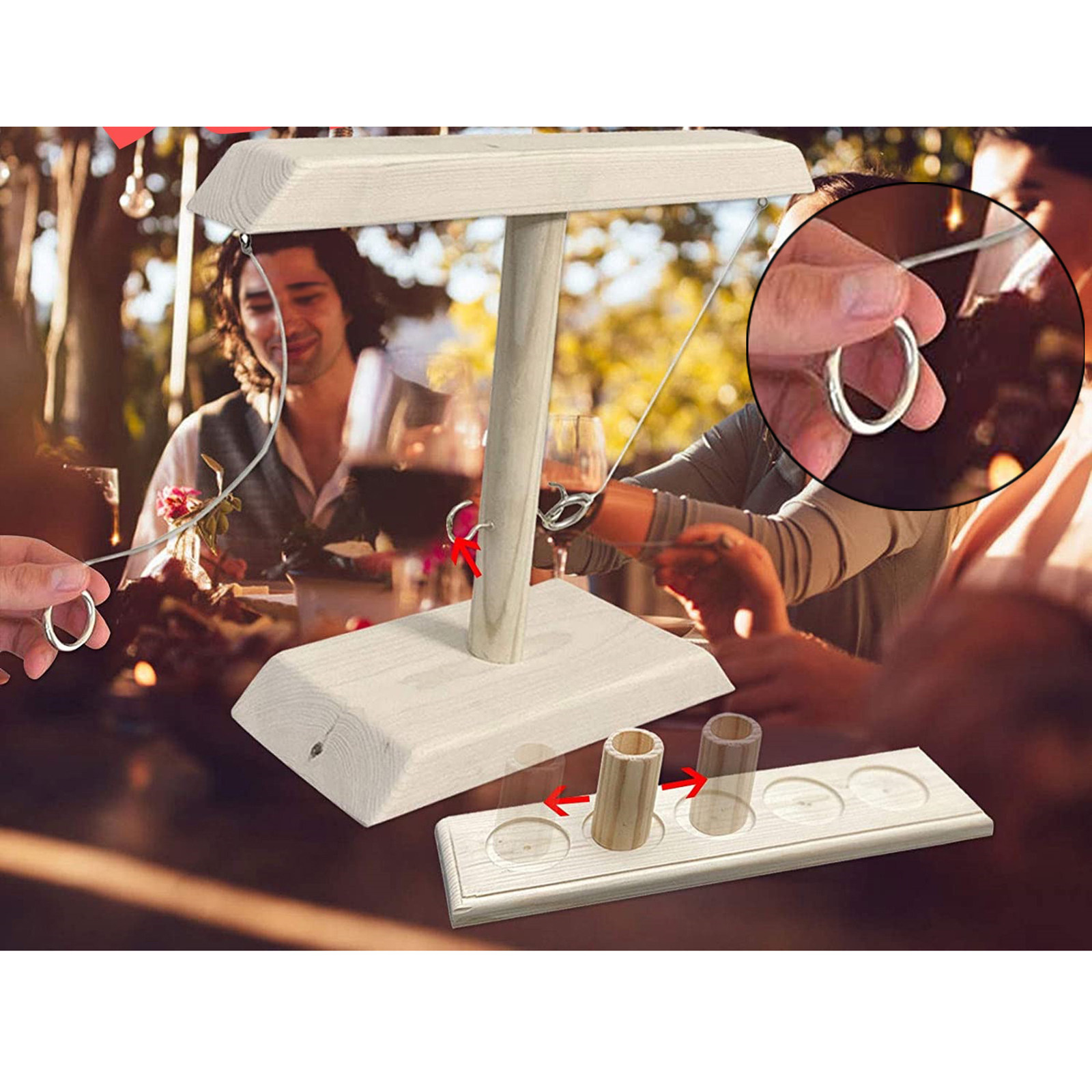 Hook And Ring Game Table Bar Parties Adults Battle Target Game
