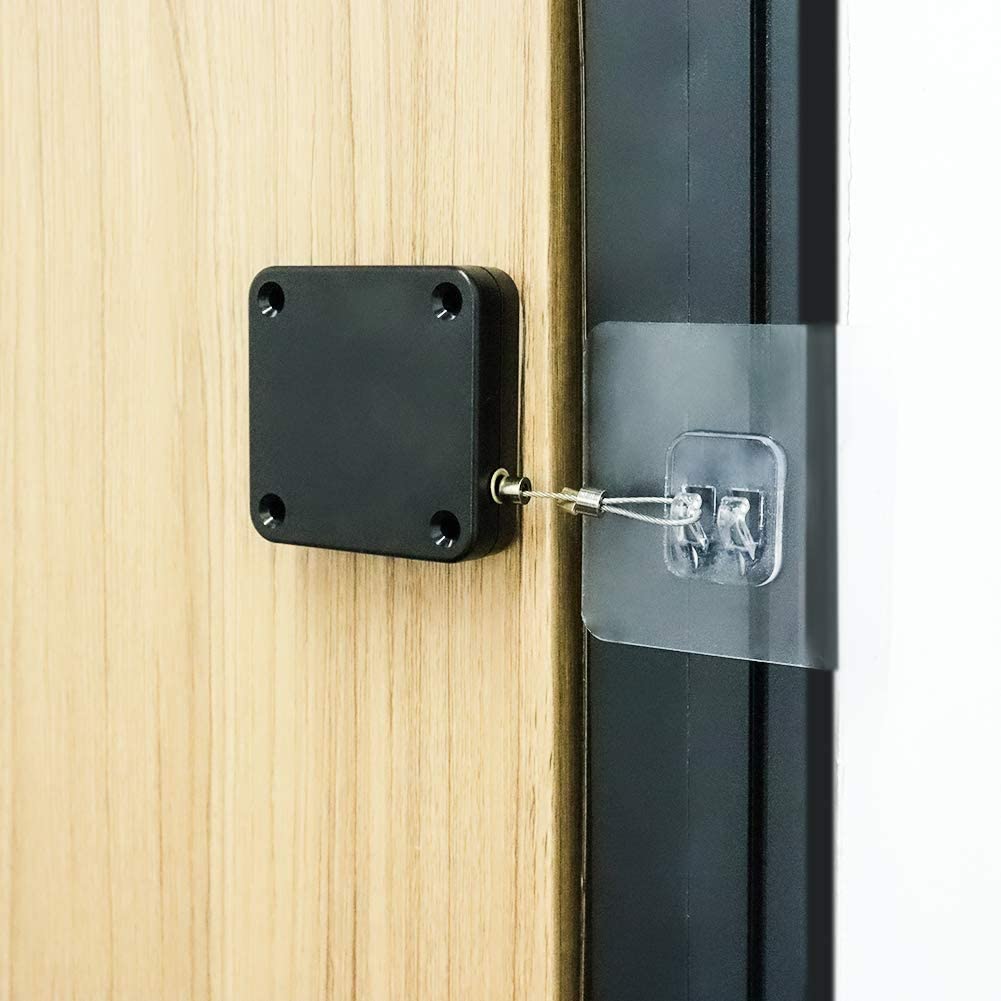 Automatic Door Closer Effortless Door Control with Drawstring Mechanism for Interior, Storm