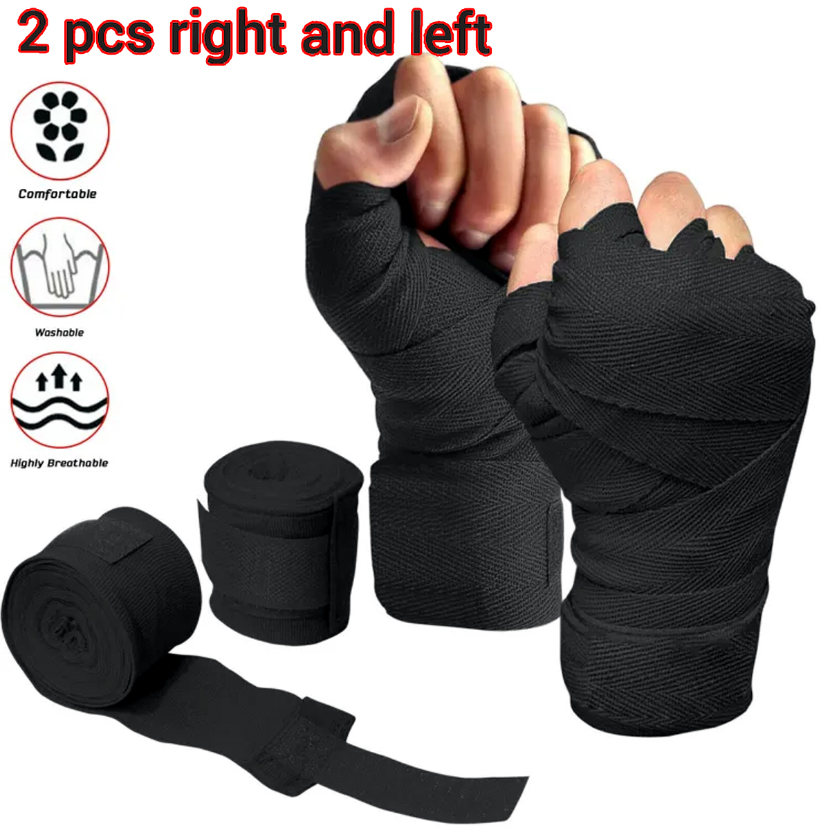 5 Meter Hand Wrap Boxing Hand Wraps Hand Bandage Boxing Bandage Wrist Grips Hand Band MMA Wrist Band Boxing Fitness Gym Yoga (1 Pair). price in Pakistan