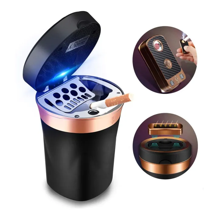 Dextro Rechargeable Solar Energy Car LED Ashtray Car Trash Can Removable -  lighters for smoking: Buy Online at Best Prices in Pakistan 