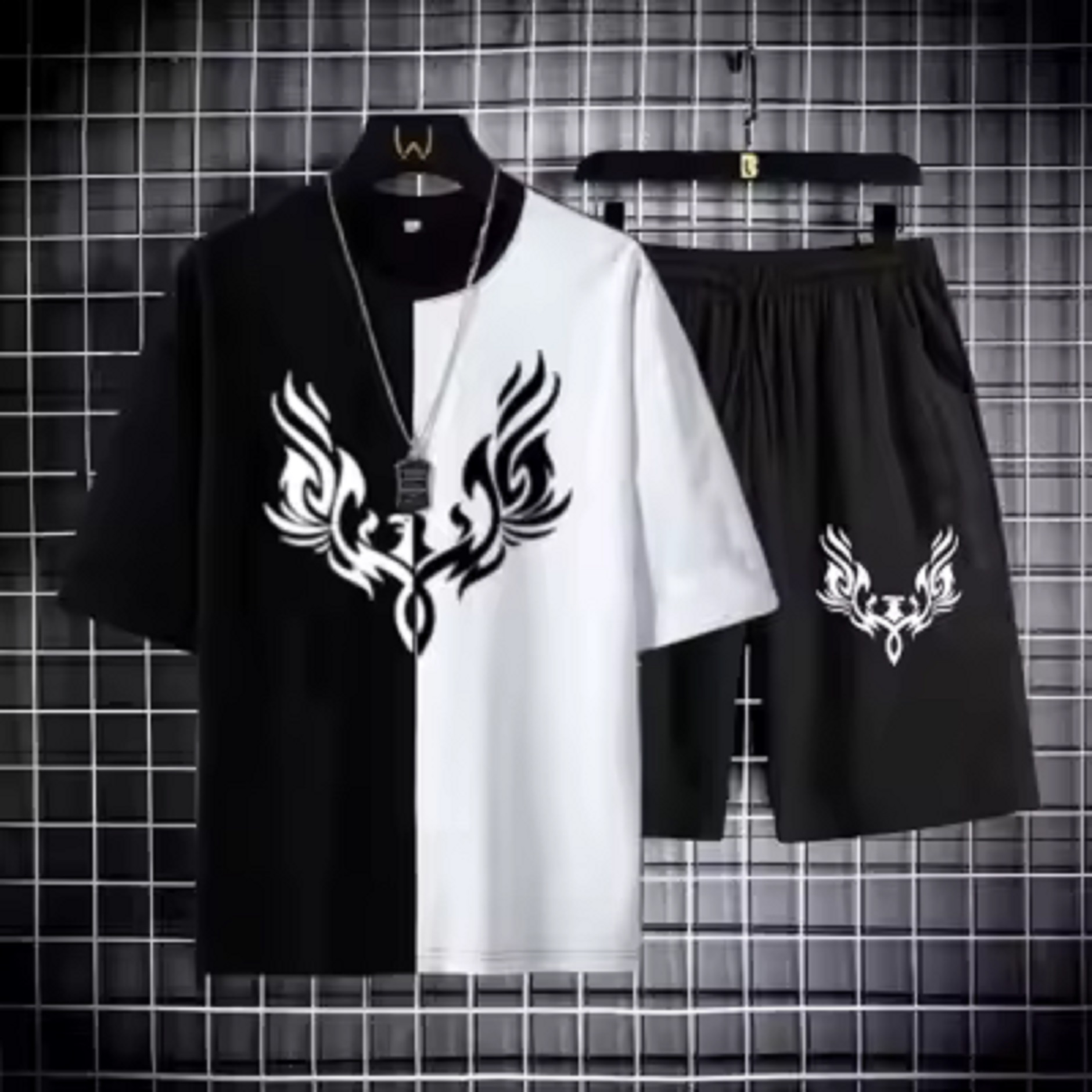 New summer wings printed 2pc short tracksuit for boys(tshirt+short)