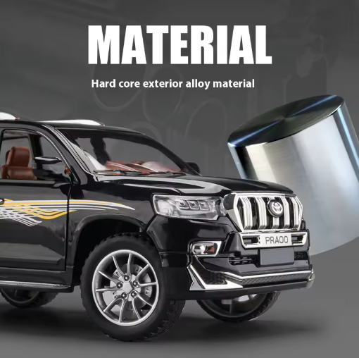1:24 Toyota Prado Sport Off-Road SUV Diecast  Model Car – Alloy Metal, Sound & Light, Pull-Back Action, Toy Gift for Kids & Collectors view 4