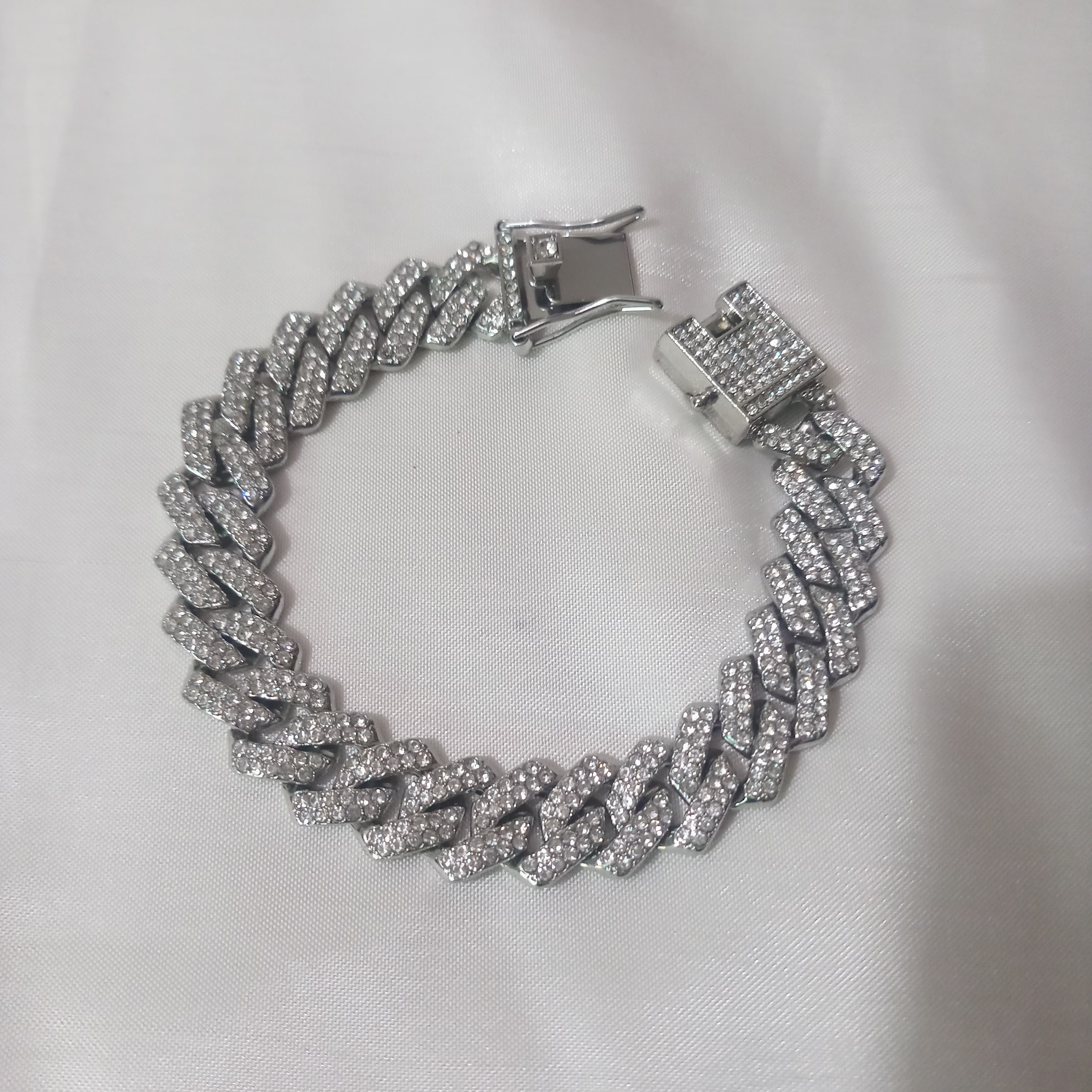 Stylish Boys Bracelet Prism Diamond Cuban Chain Bracelet Fashion Men's Fashion Hip Hop