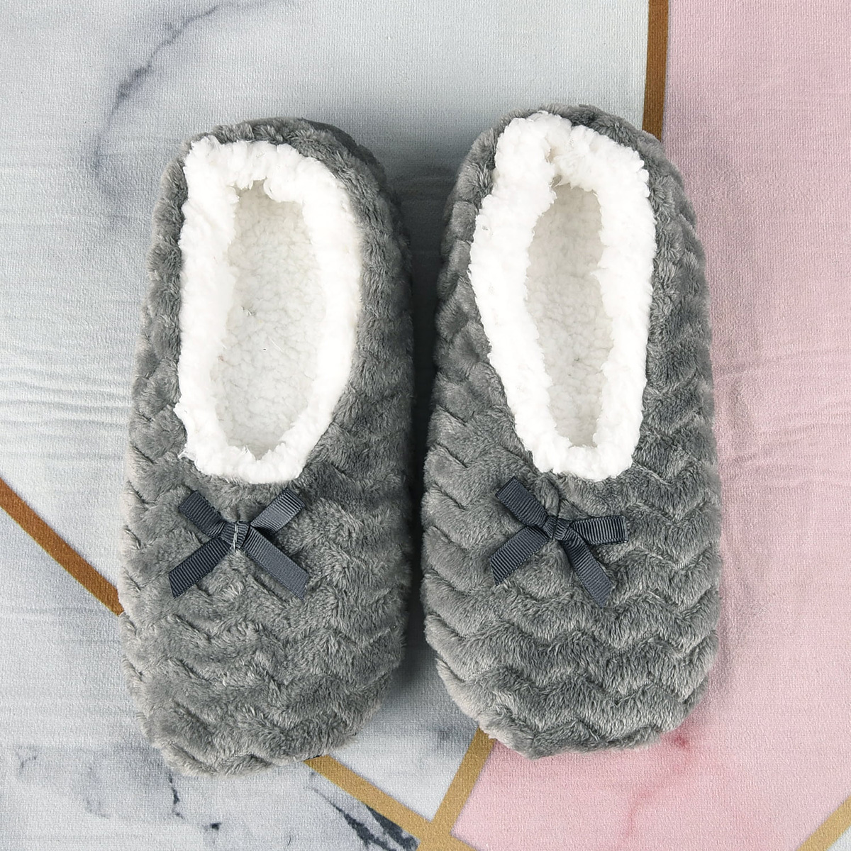 Women's indoor warm soft plush slippers