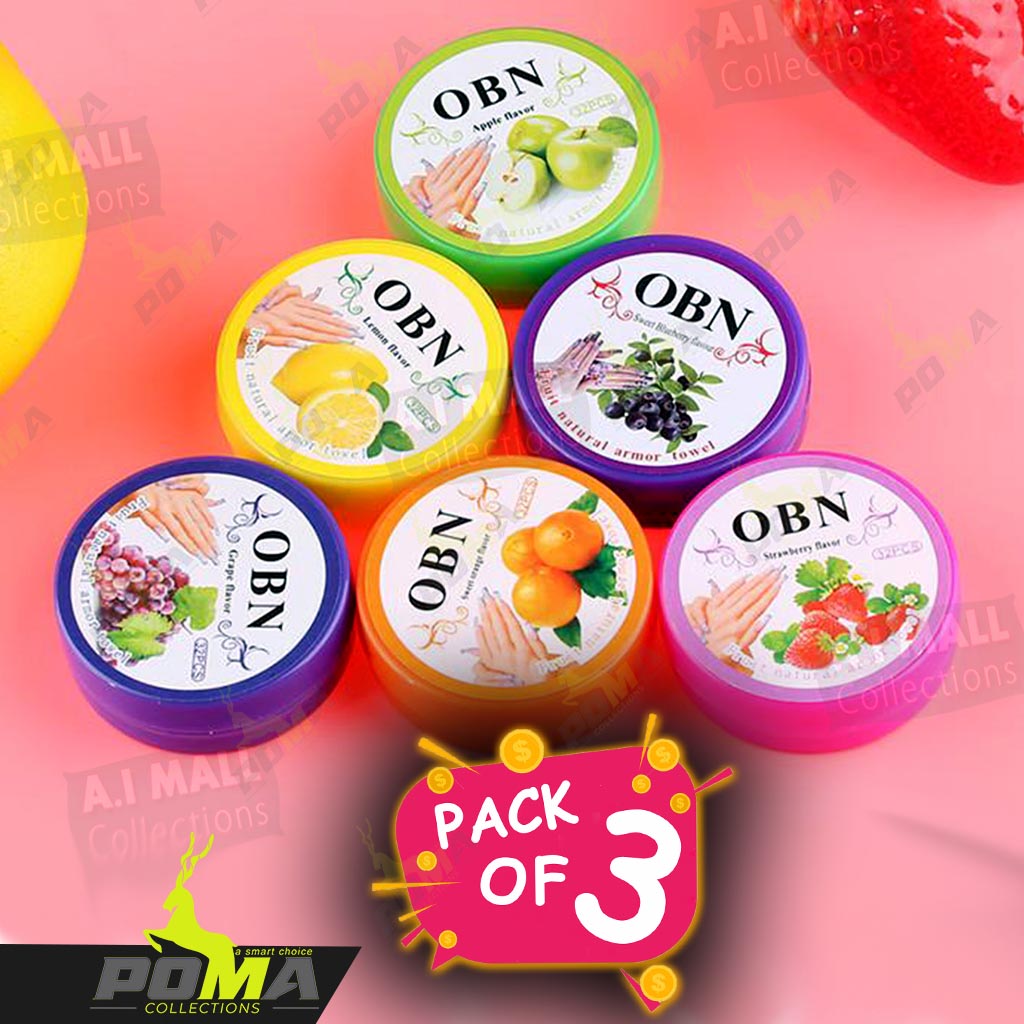 Pack of Nail Polish Remover Wipes Fruit Flavor 32 Pads