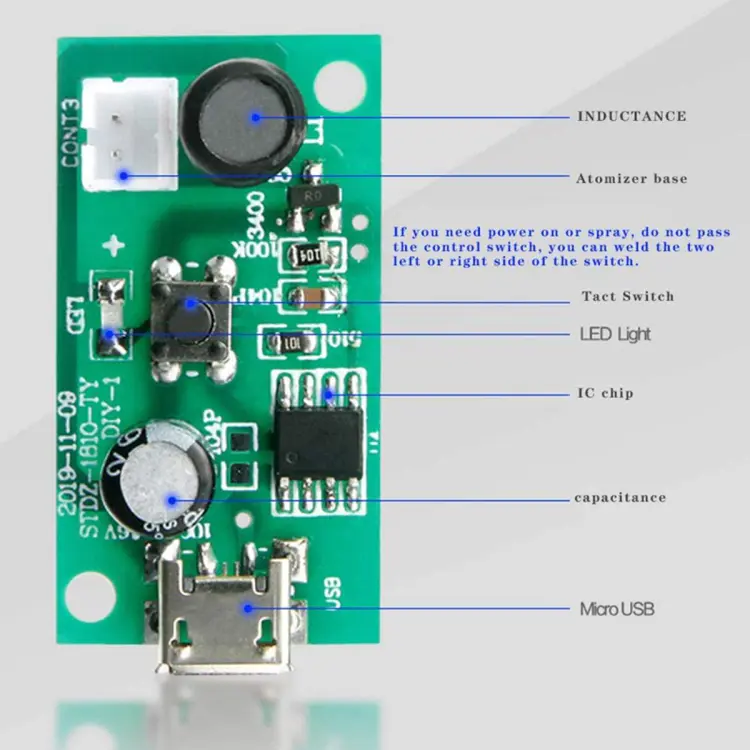 Ultrasonic Mist Maker + USB Driver Module for Humidifier (5V