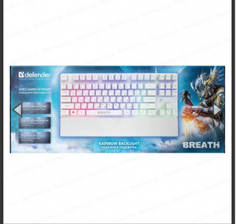 Defender BREATH semi mechanical RGB  keyboard USB wired keyboard for pc & laptop with wirst pad 87 Keys full Rgb