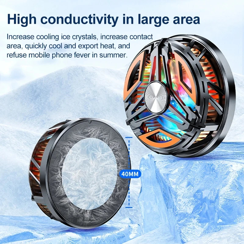GT31 Magnetic Phone Cooler Mobile Phone Cooling Fan Semiconductor Phone Radiator - Heat Sink Game Cooler System Mobile Cooling Fan Gaming Case Cold Wind Handle Cool Semiconductor Fan For PUBG Phone Cooler , FREEFIRE