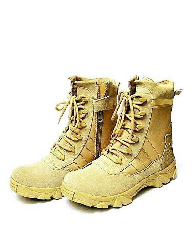 Army Zipper Long Boots for Men