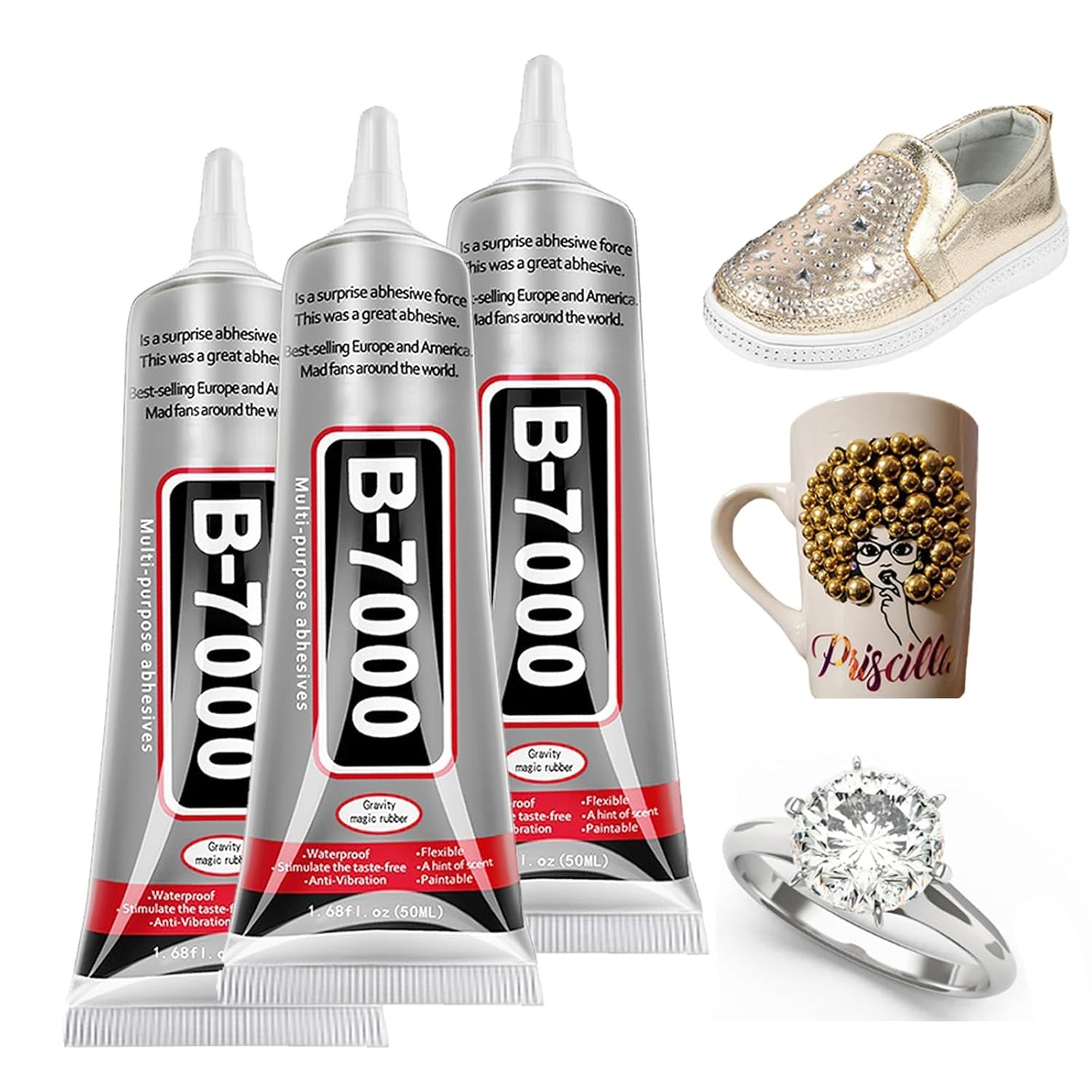 110ML & 50ML B-6000 / B-7000 Clear Glue – Strong Multipurpose Adhesive for Rhinestones, Jewelry Making, Fabric, Beads, Nail Art & DIY Crafts | Moti Mahal Crafts