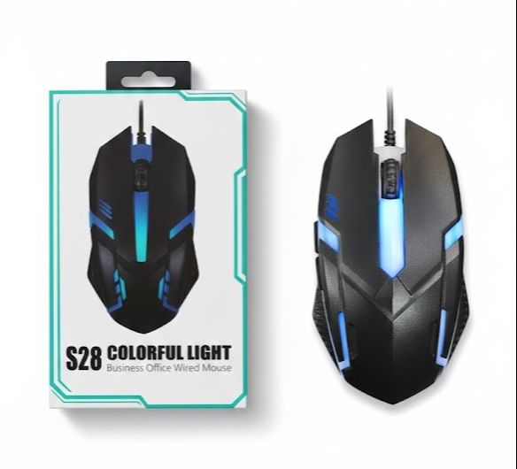 S28 RGB Gaming Wired Mouse Precision Control with Dynamic Lighting