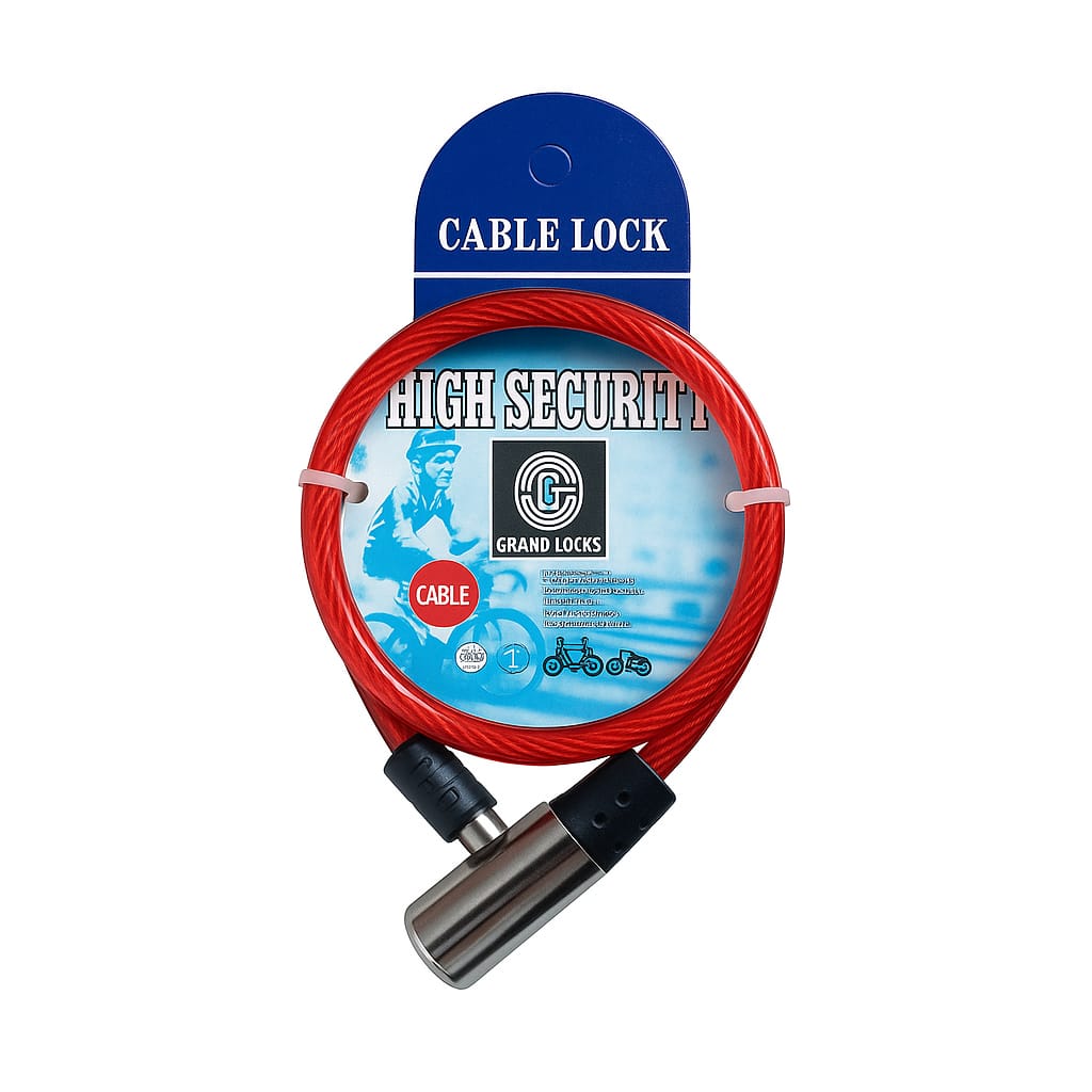 Grand Locks Wire Lock  for Safety wirelock Steel Wire inside For Motorcycle, Bike, Kitchen, Garage (Size Diameter 8mm Lenth 25 Inch)