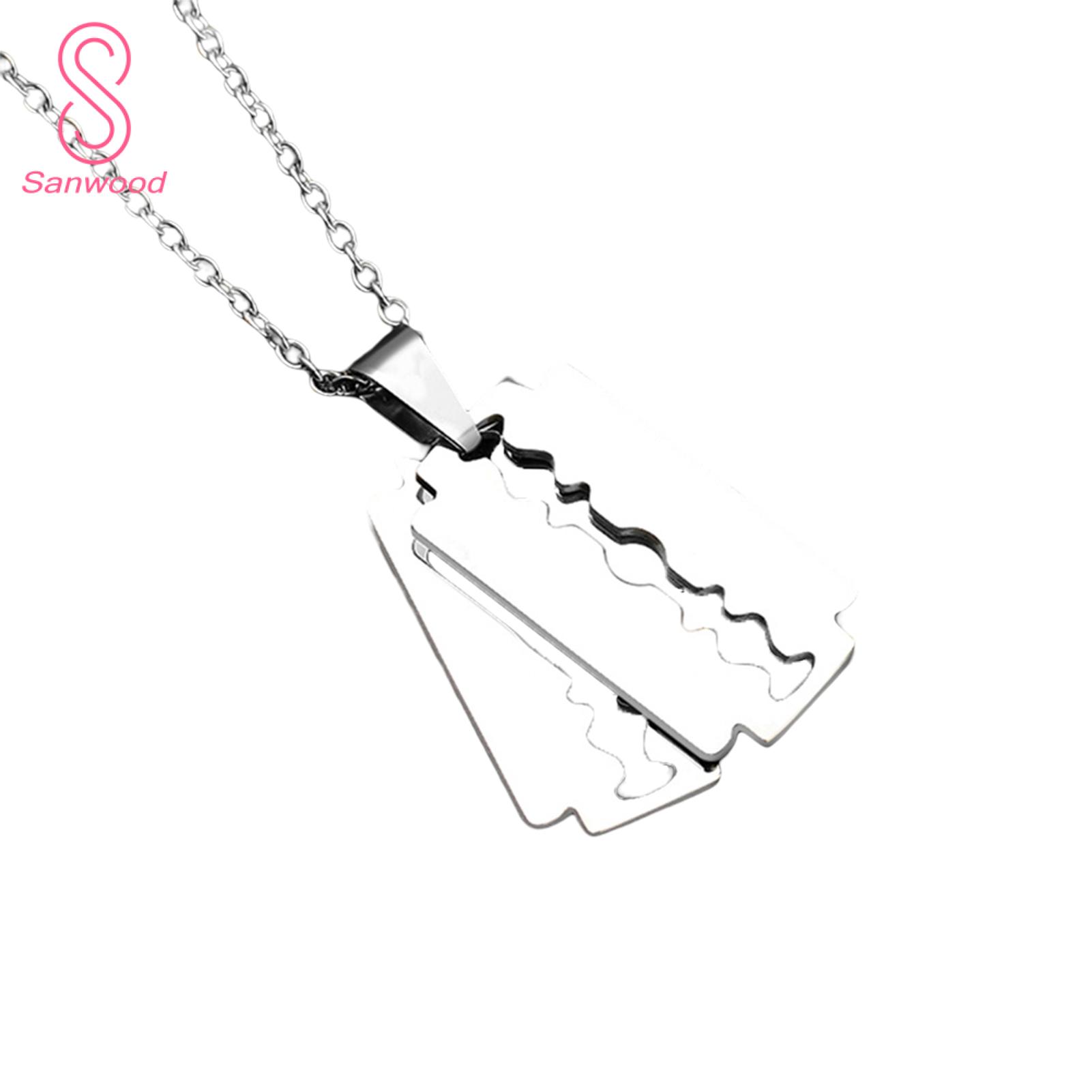 Clavicle Chain Blade Pendant Men Razor Blades Pendant Necklace | Daraz.pk