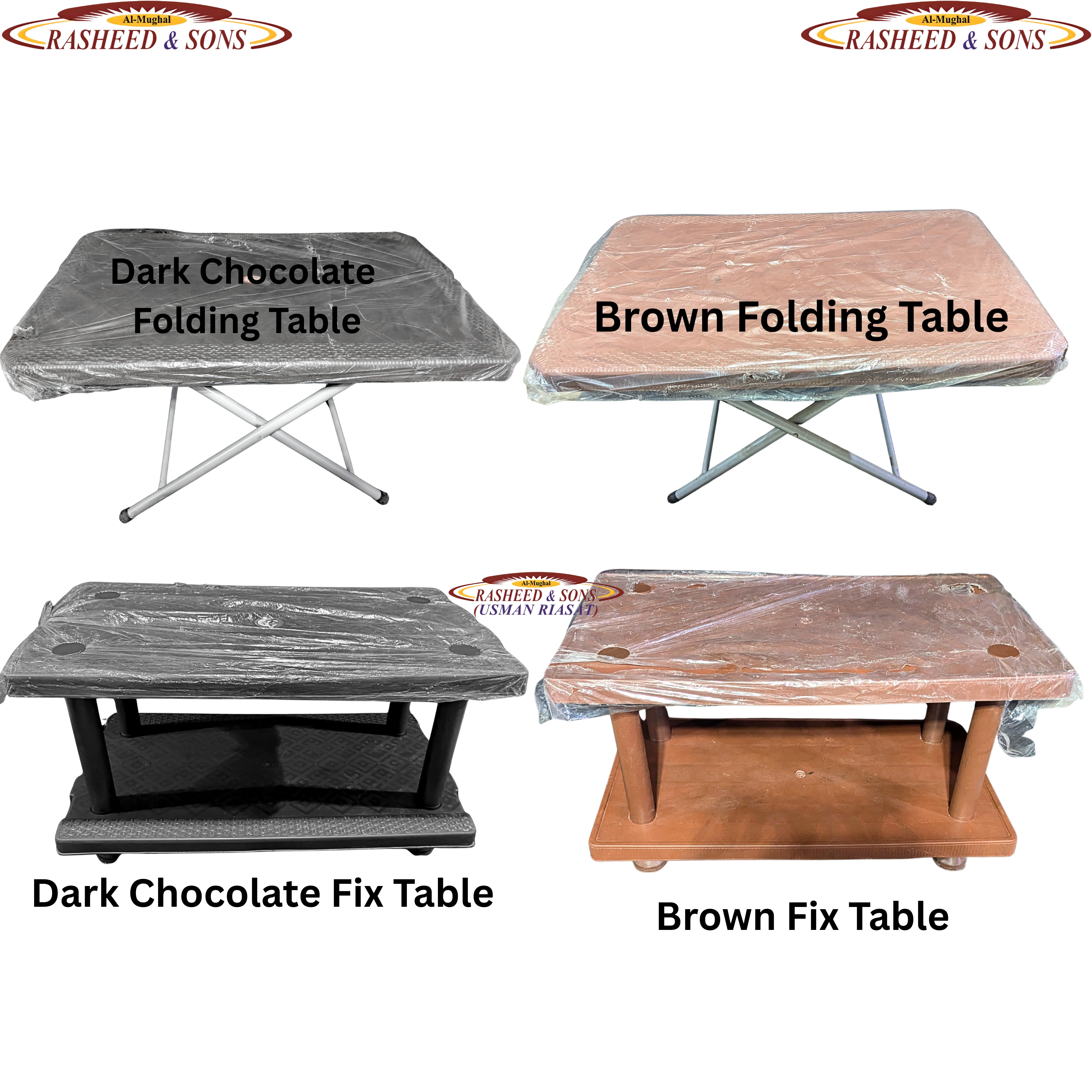 Plastic Folding Table – Heavy Duty Portable Multipurpose Table –Brown Dark Chocolate Foldable Modern Folding Table |Cofee Table | Computer Table | For Kitchen, Living Room and Bed Room  | Folding Table Dining Table and Study Table plastic Top metal Frame